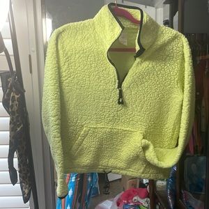 Neon Yellow Sherpa Pullover